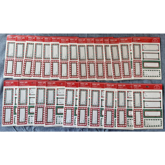 Perk-Ups Holiday Label Sticker Sheets Lot of 25 #40 - Picture 1 of 3